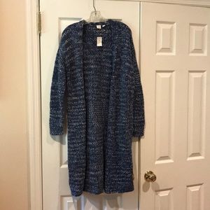 Gap long knit sweater in blue.